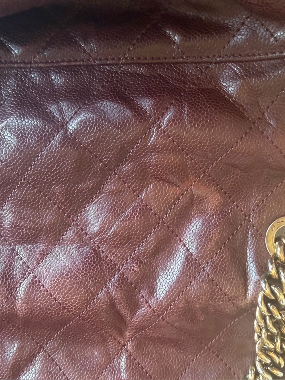 CHANEL
Burgundy Quilted Glazed Caviar Leather Large Shiva Flap Shoulder Bag - Picture 15 of 17